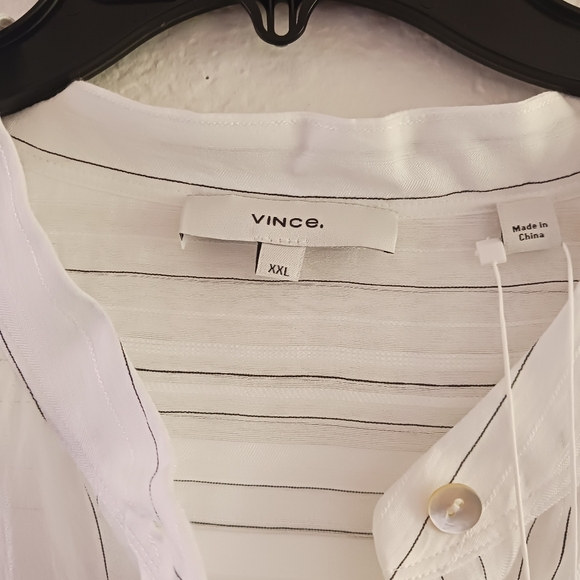 Vince‎ Drapey Button-Down Stripe Shirtdress - Picture 11 of 13